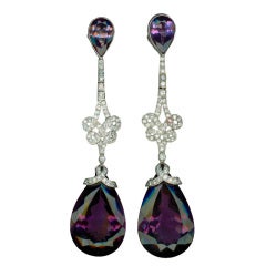 Handsome Amethyst and Diamond Pendant Earrings 3