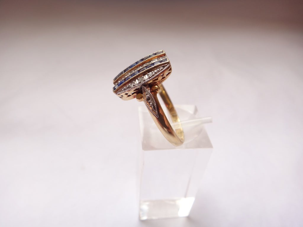 Art Deco Art Déco Diamond Ring With Synthetic Sapphires