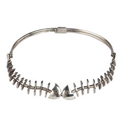 Antonio Pineda Fishbone Silver Necklace