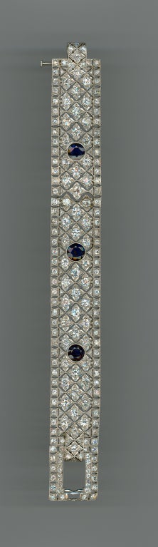 Art Deco Gorgeous Sapphire Diamond Bracelet