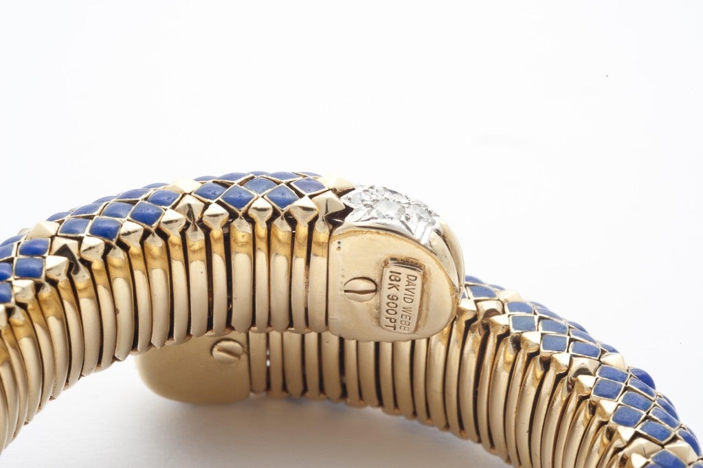 Women's David Webb gold, diamonds and enamel bracelet