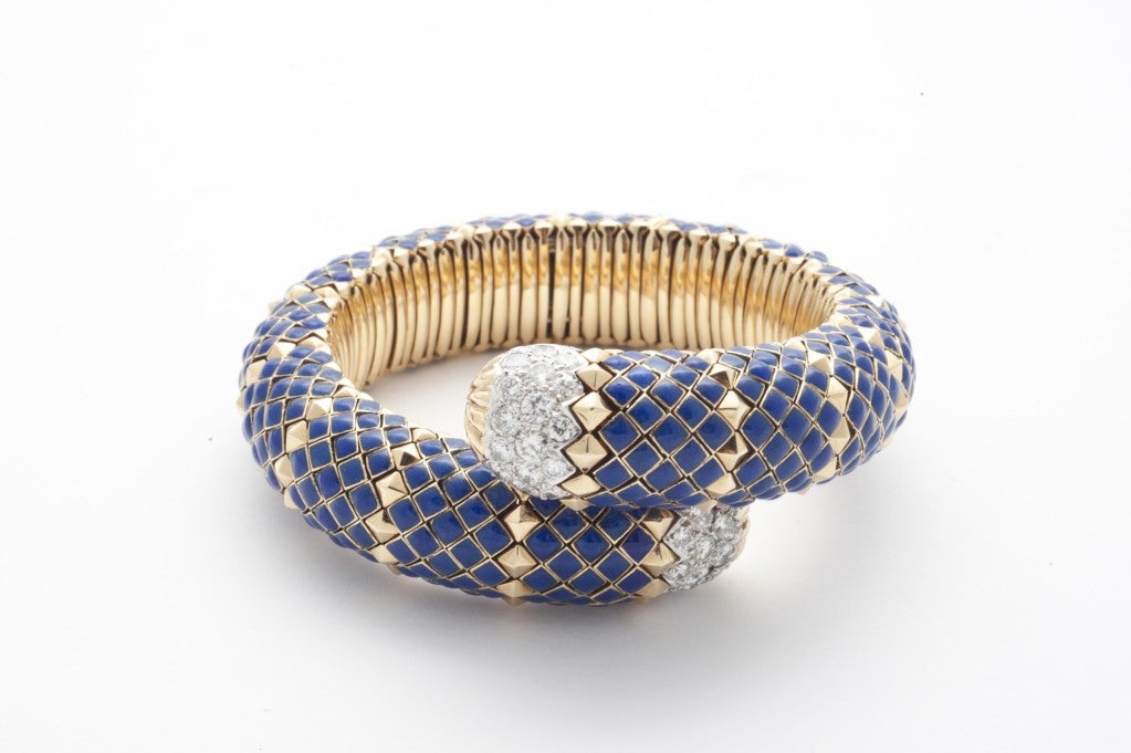 David Webb gold, diamonds and enamel bracelet 1