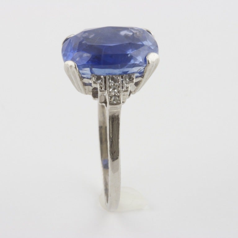 Art Deco Royal Blue Ceylon Sapphire Ring 1