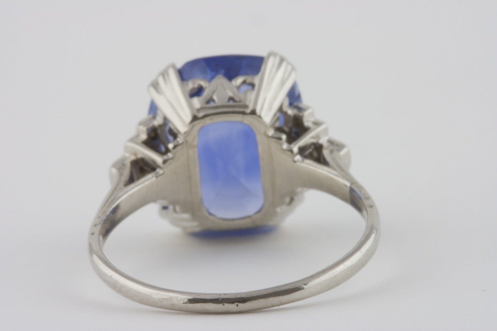 Art Deco Royal Blue Ceylon Sapphire Ring 2