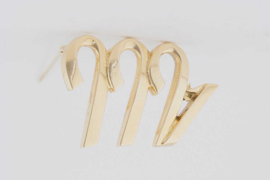 You're lucky to be a Virgo. Imaginatively designed Virgo brooch by Paloma Picasso for Tiffany. In 18k gold.