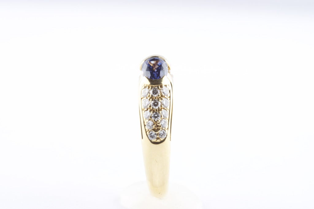 Bulgari Sapphire Diamond Ring In Excellent Condition In Beverly Hills, CA