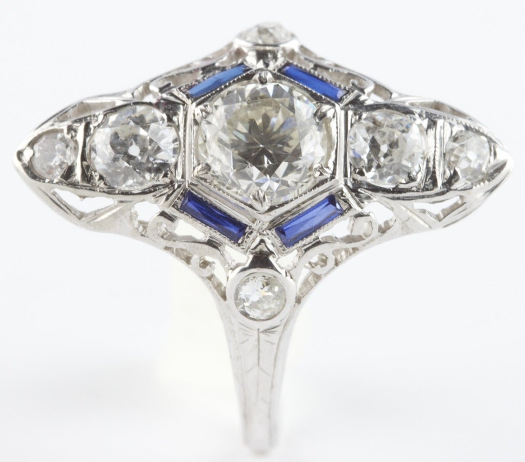 Art Deco Classic 1930's Diamond Platinum Ring