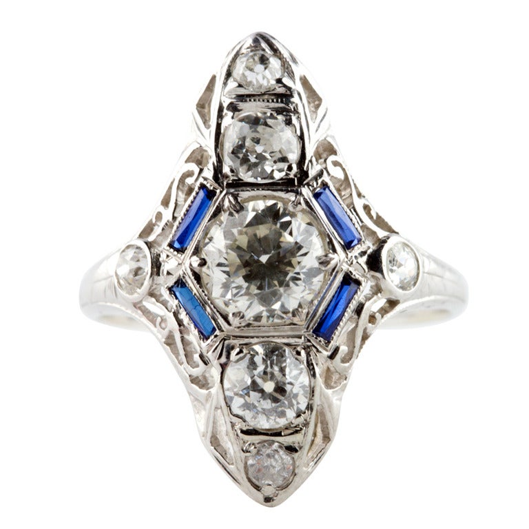Classic 1930's Diamond Platinum Ring