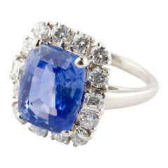 Oscar Heyman Sapphire Diamond Platinum Ring