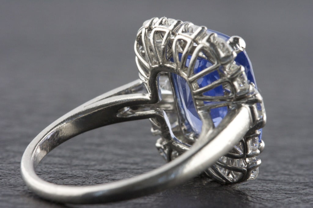 Women's Oscar Heyman Sapphire Diamond Platinum Ring