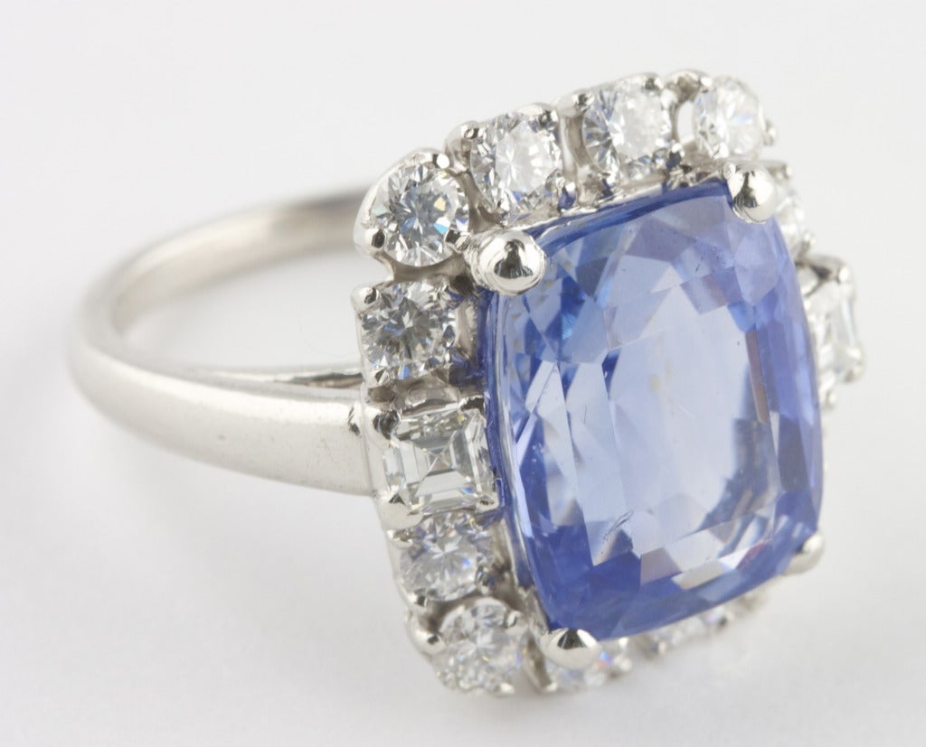 Oscar Heyman Sapphire Diamond Platinum Ring 1