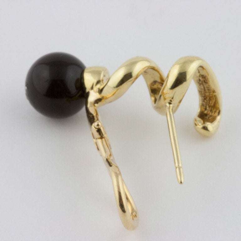Tiffany & Co. Onyx Gold Earrings 1