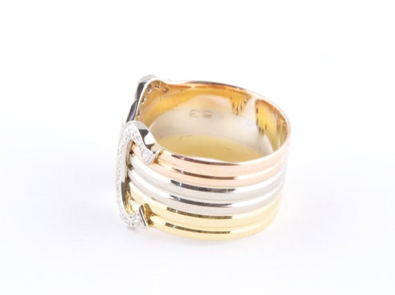 Women's Cartier Tricolor Diamond and Gold Ring