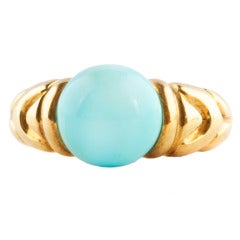 Bulgari Turquoise and Gold Ring