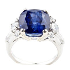 Sapphire Diamond Platinum Ring
