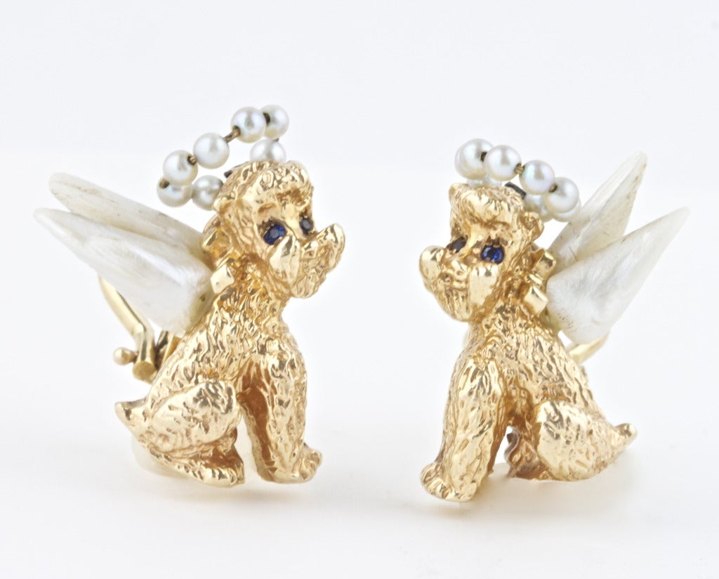 Ruser Angel Earrings In Excellent Condition In Beverly Hills, CA