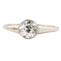 Old Euro Diamond  Engagement Ring