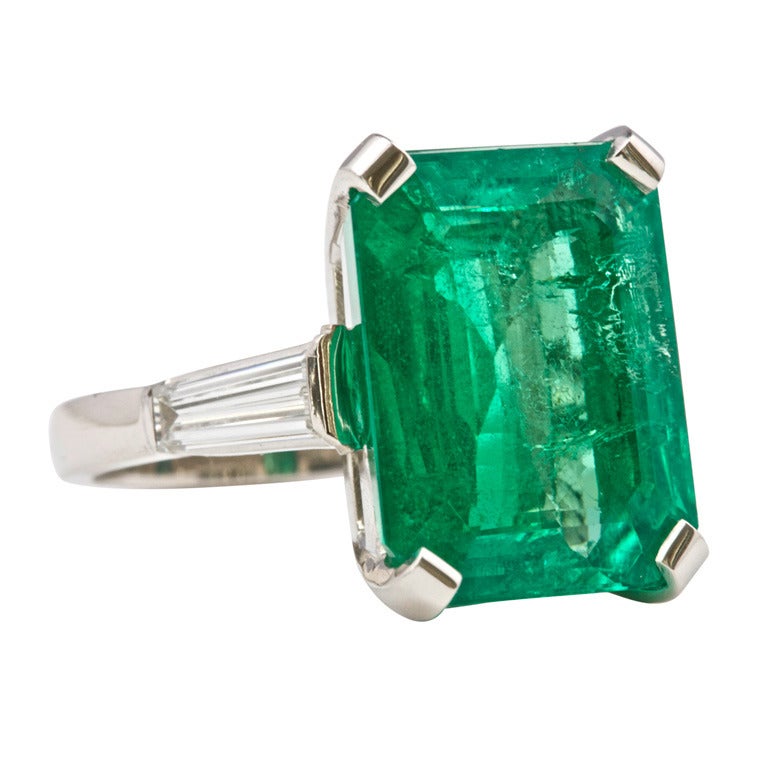 Twelve Carat Colombian Emerald Ring