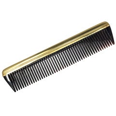 Vintage Tiffany Gold and Tortoise Shell  Comb