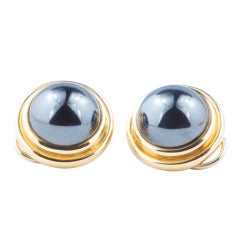 Tiffany Hematite Gold Earrings