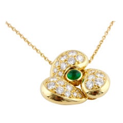 Mauboussin Cabochon Emerald and Diamond Necklace