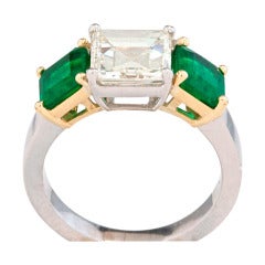 Emerald Diamond Gold Engagement Ring