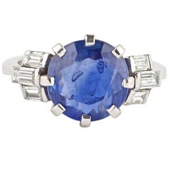 Vintage "Simba" Burma No Heat Sapphire Ring