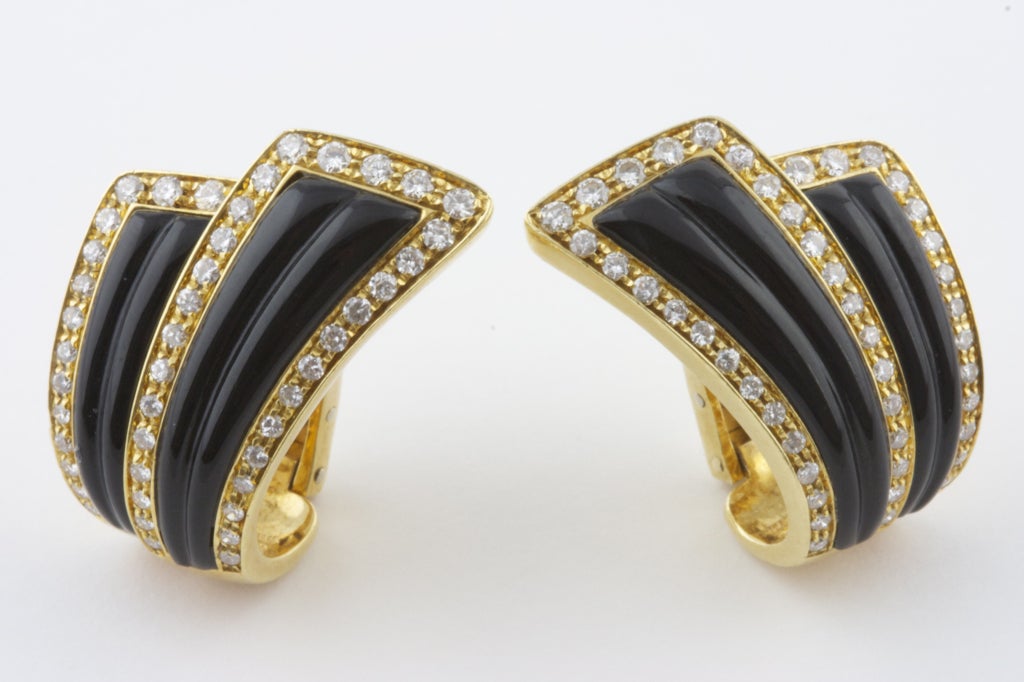 VCA Onyx Diamond Earrings