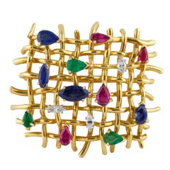 Gold and Gemstone Brooch