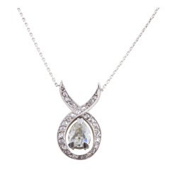 Art Deco Pear Shaped Diamond Necklace