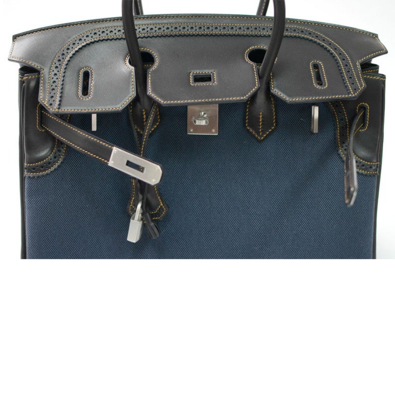 Hermes Birkin Denim Ghillies Limited Edition Palladium Hardware 1