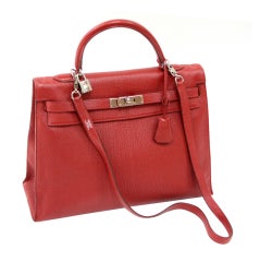 Hermes Kelly Red Clemence 35cm