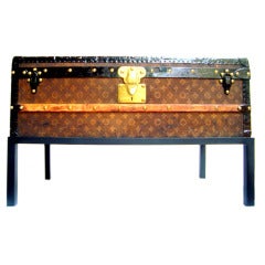 Antique Louis Vuitton Cabin trunk coffee table early 1900s