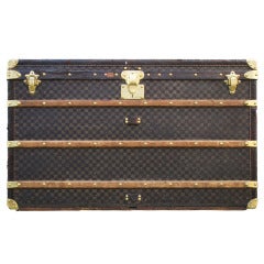 RARE HUGE Antique Louis Vuitton Haute Damier Steamer Trunk from 1893