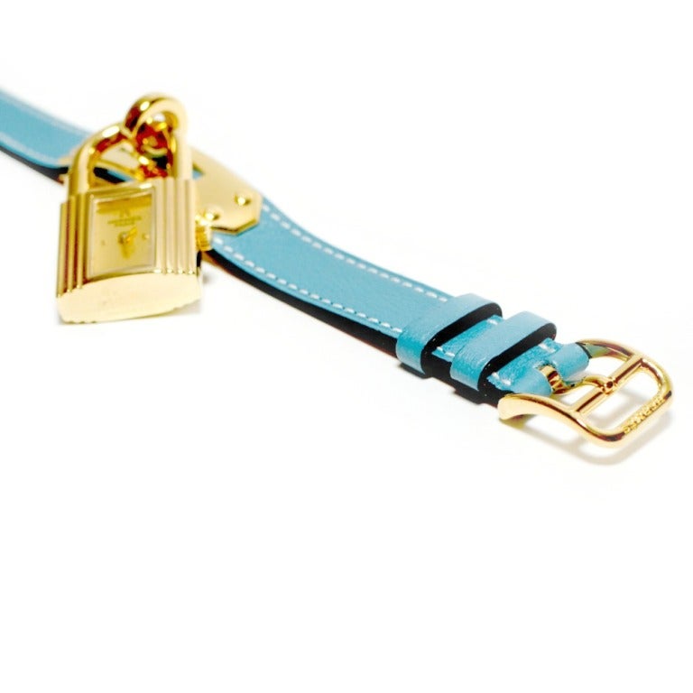 Brand: Hermes
Style: Kelly Single Wrap Watch
Color: Blue Jean