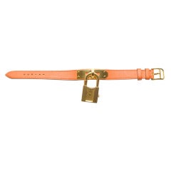 Authentic Hermes Kelly Single Wrap Watch in Orange with Gold Hardware