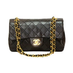 Dark Brown Chanel Double Flap Shoulder Bag Dark Brown Chanel Double Flap Shoulder Bag