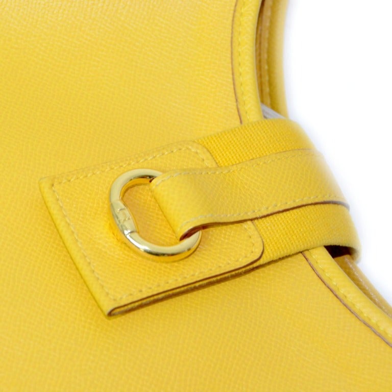 Women's Vintage Hermes Yellow Sako Shoulder Bag