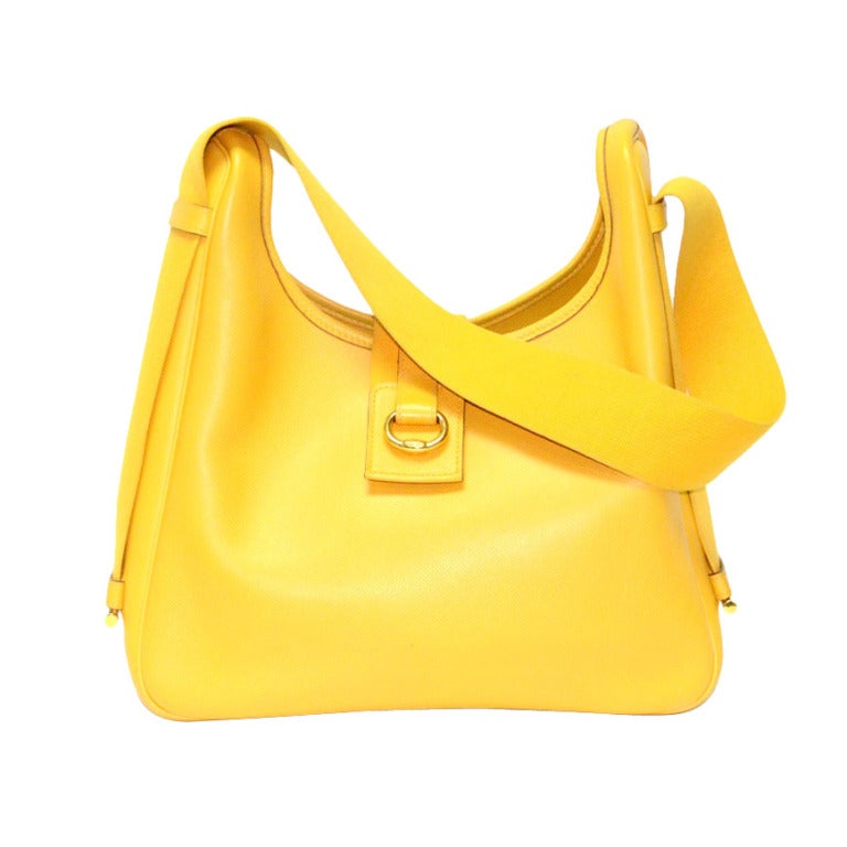 Vintage Hermes Yellow Sako Shoulder Bag