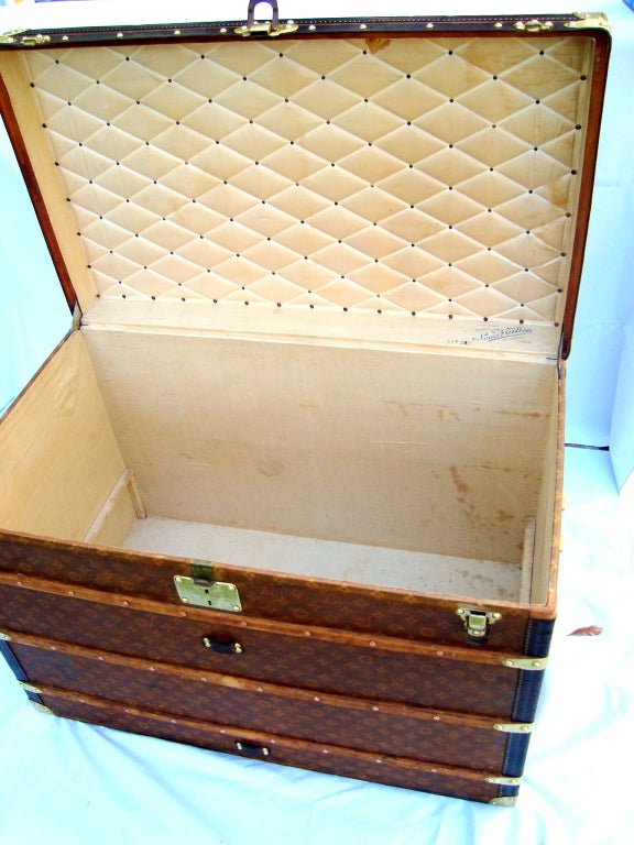 HUGE Rare Antique Louis vuitton steamer HAUTE COURIER High trunk circa 1902 3