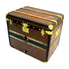 Vintage Louis Vuitton Hat Cube Trunk circa 1905 End or Side Table