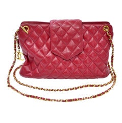 Chanel Red Quilted Calf Skin