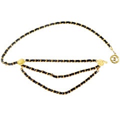 Vintage Chanel Chain and Leather Belt