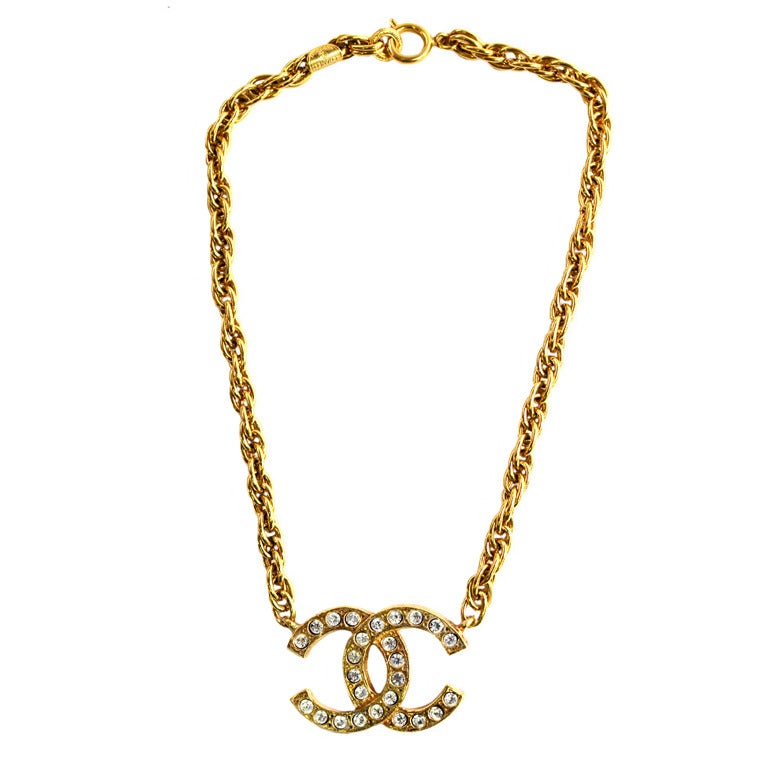 Vintage Chanel Necklace with Chanel Pendant For Sale