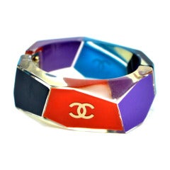 Chanel Multicolor Geometric Bangle