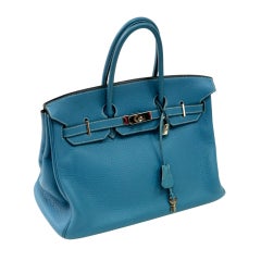 Hermes Birkin Ciel Blue Togo Leather 35cm