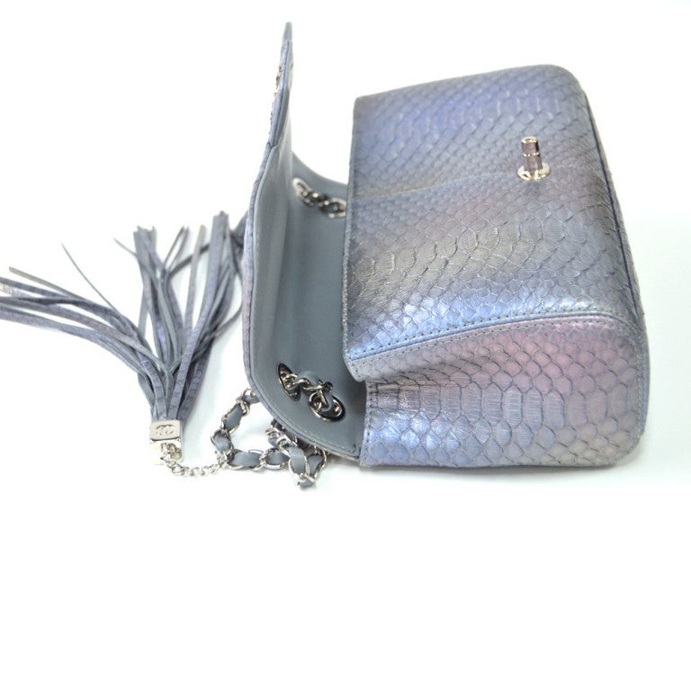 Chanel Python Iridescent Flap Silver Hardware 2