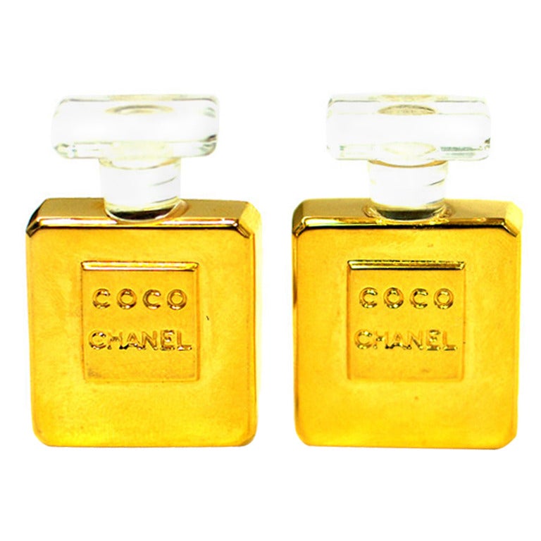 Vintage Chanel Perfume Bottle Earrings