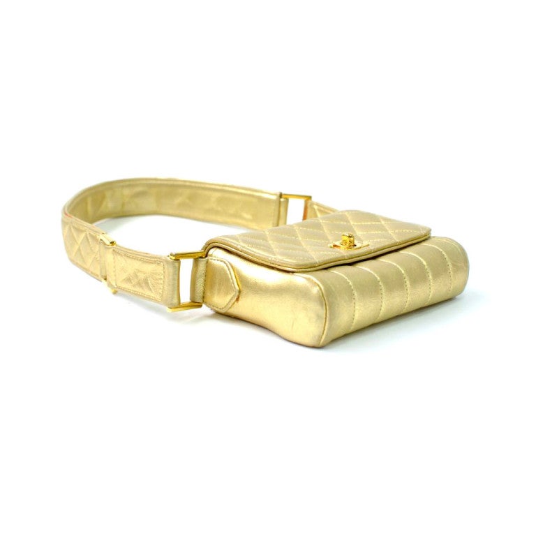 Mini Gold Chanel Handbag For Sale 1