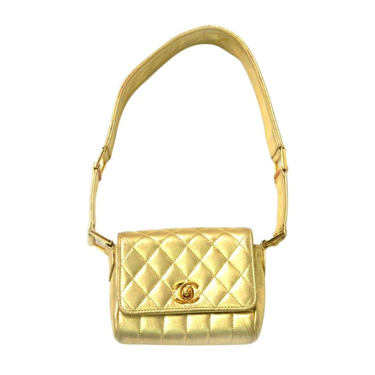 Mini Gold Chanel Handbag For Sale